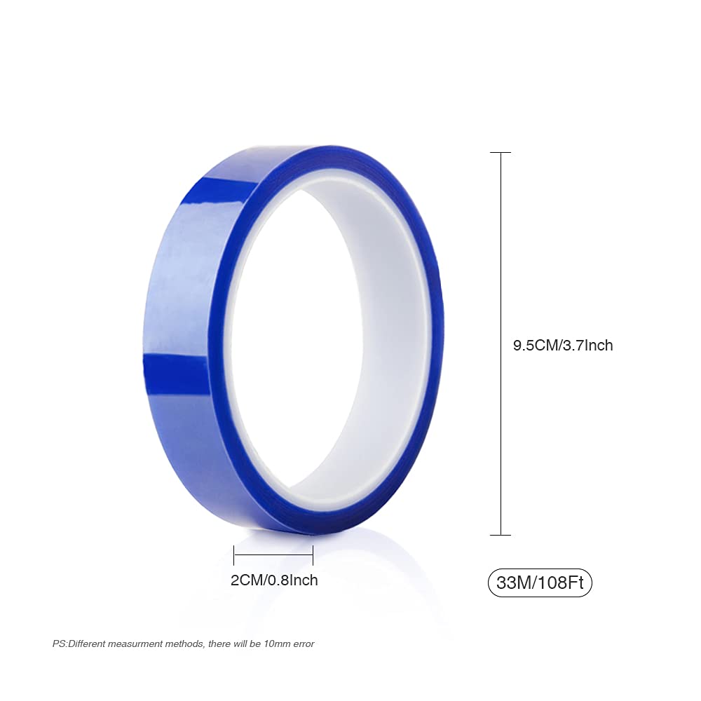 PYD Life 4 Rolls 0.8 Inch x 108 Ft Sublimation Blanks Thermal Tape,Heat Tape,High Temp Tape,Up to 250 C(480 F) for Tumbler Sublimation Print,Heat Transfer Tape,Heat Vinyl Press Tape PYD Life