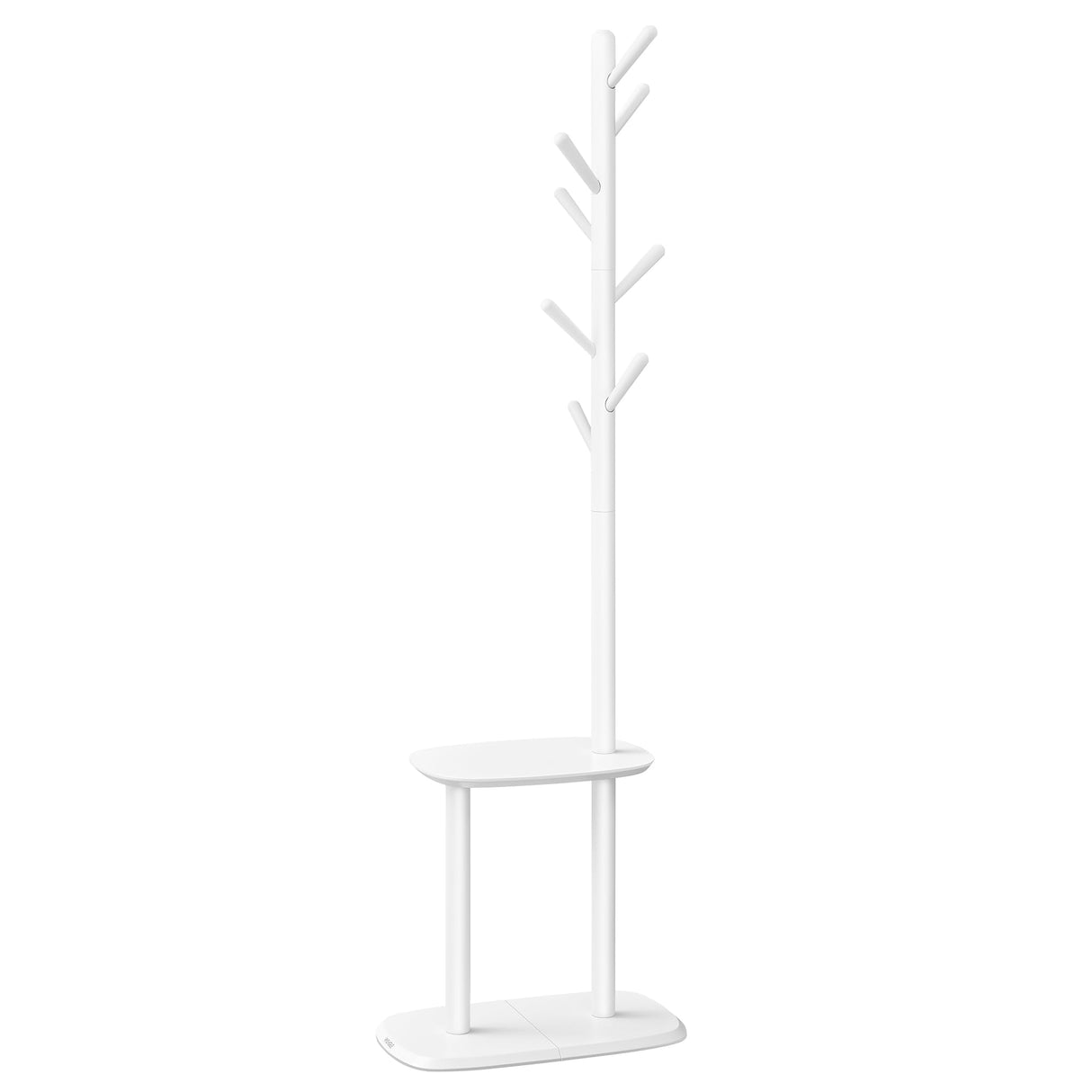 VASAGLE Coat Rack, Free Standing Coat Stand, Hall Coat Tree with 8 Hooks and Storage Shelf, 67.2 Inch Tall, for Coats, Hats, Bags, for Entryway, Hallway, Bedroom, Cloud White URCR040W01 VASAGLE