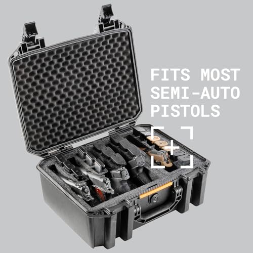 Pelican Vault V300-5 Pistol and 19 Magazine Pre-Cut Foam Gun Case (Black) Pelican