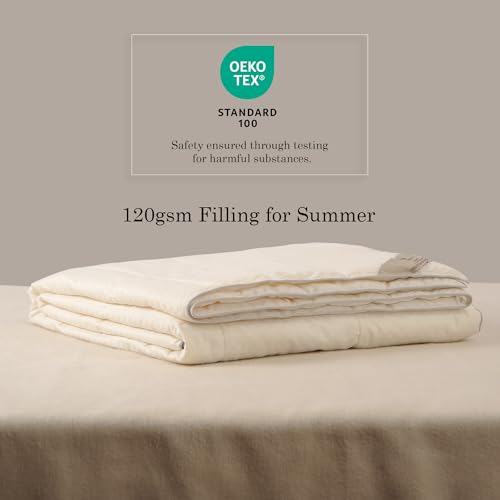 CUDDLE DREAMS Wool Comforter Duvet Insert, 100% Australian Wool Filling with Soft Noiseless Cotton Shell, Natural Warmth (Lightweight for Summer, King) CUDDLE DREAMS