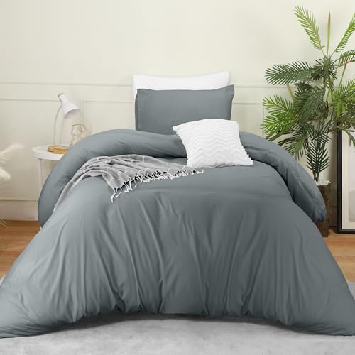Utopia Bedding Duvet Cover Set with Pillowcases- 2 Pieces Bedding Duvet Cover with Zipper Closure - 1 Duvet Cover with 1 Pillow Sham - Soft Brushed Microfiber (Twin/Twin XL, Grey) Utopia Bedding