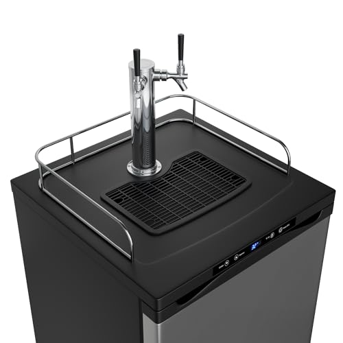 EdgeStar KC3000TWIN Full Size Dual Tap Kegerator with Digital Display - Black EdgeStar