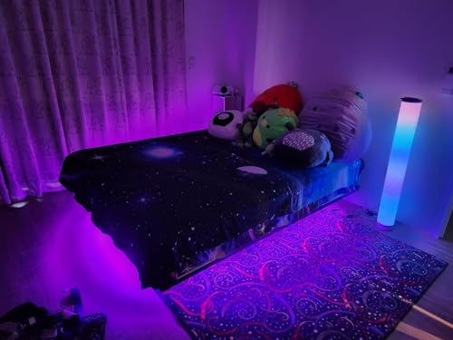 Arhomefurni Floating Bed Frame with Smart LED Lights Metal Platform Bed Easy Assembly No Box Spring Needed (Queen) Arhomefurni