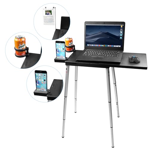 Portable Laptop Computer Stand Desk Table, Compact Foldable, Lightweight 3 lbs , Adjustable Height 19-29 inches, For Remote Work Travel Home Office School Tabletote