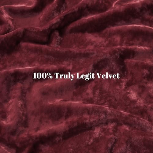 PHF Truly Velvet Duvet Cover Set King Size, 3pcs Ultra Soft Breathable Comforter Cover Set, Luxury Cozy Flannel Duvet Cover with Pillow Shams Bedding Collection, 104" x 90", Wine Red PHF