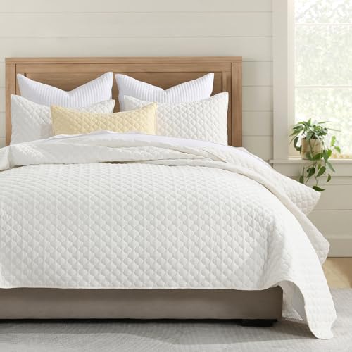 HORIMOTE HOME Cream Quilt Twin Size, Lightweight Quilt for Summer Ultra-Soft Microfiber Modern Style Quilted Clouds Pattern Bedspread Quit Set 2 Pieces (1 Quilt and 1 Pillow Sham) HORIMOTE HOME