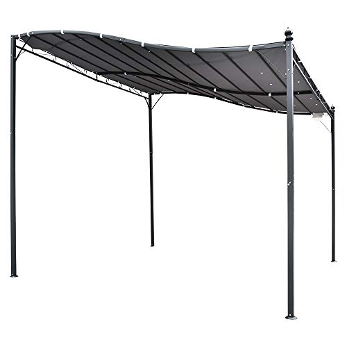 Outsunny 10' x 10' Steel Outdoor Pergola Gazebo, Patio Canopy with Weather-Resistant Fabric and Drainage Holes for Backyard, Deck, Garden, Gray Outsunny