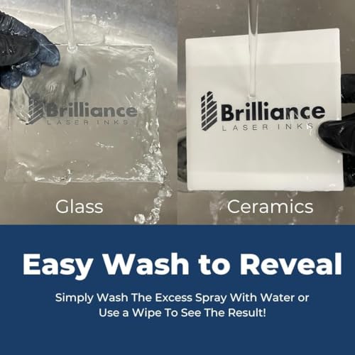 Brilliance Laser Inks Ceramic and Glass Black Marking Spray - 12oz Aerosol Marks on Ceramics and Glass. Aerosol for Fiber, YAG, Diode, and CO2 Laser Engraver Machine, BLI420 BRILLIANCE LASER INKS