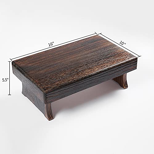SINOBEST Wood Step Stool, Portable Rectangle Bed Stool, Small Step Ladder for Kitchen & Bathroom, Foot Rest Stool Under Desk, Large Surface, Strong and Durable SINOBEST