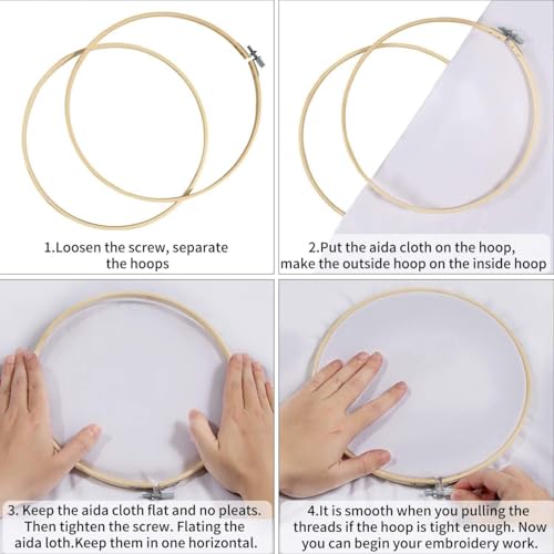 Arte Vita Embroidery Starter Kit Pink Pattern Full Range DIY Beginner Hand Stitch Set Including Stamped Cloth, Bamboo Hoop, Color Threads, Needles, Nature Cherry Blosson Tree