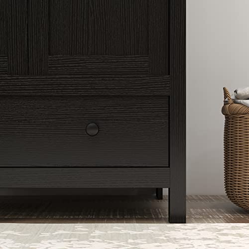 Panana 2 Door Wardrobe, Armoire with Drawer for Bedroom (Black) Panana