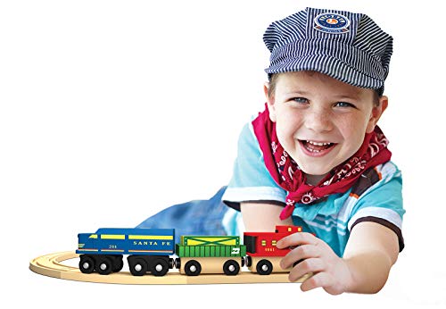 MasterPieces Wood Train Sets - Lionel Santa Fe Cargo 3 Piece Train Set - Officially Licensed Toddler & Kids Toy Masterpieces