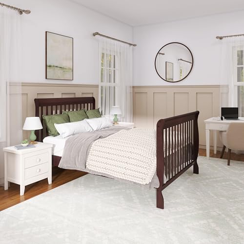 Dream On Me Ashton 5-in-1 Convertible Crib in Espresso, Greenguard Gold Certified , 50x36x44 Inch (Pack of 1)