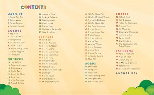 Preschool Activity Book Trucks, Cars, and Airplanes: 80 Games to Learn Letters, Numbers, Colors, and Shapes (School Skills Activity Books) WoodArtSupply