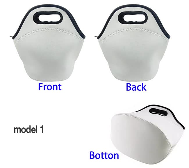 QOMOLANGMA 6 pcs Sublimation Blank Lunch Bag 11.8 x 11.8 in Tote Bag Reusable Insulated Thermal Food Carry Case Handbags with Zipper for Heat Press Transfer Printing (white) QOMOLANGMA