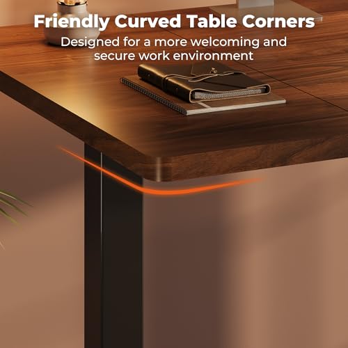 FitStand Dual Motor Standing Desk, Large Stand Up Desks, 79x31 Inches Electric Sit Stand Desks, 4 Memory Preset Adjustable Height Computer Table for Home Office with Splice Board (Brown) FitStand