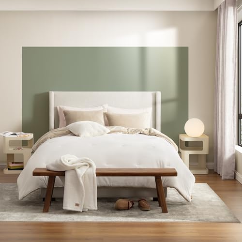 UGG Remina Comforter Set 5 Piece Bed in a Bag with Throw Blanket, Decorative Pillow, Shams, and Reversible Comforter Hypoallergenic Washable Luxury Warm Fluffy Bedding Set, Full/Queen, Brown Birch UGG