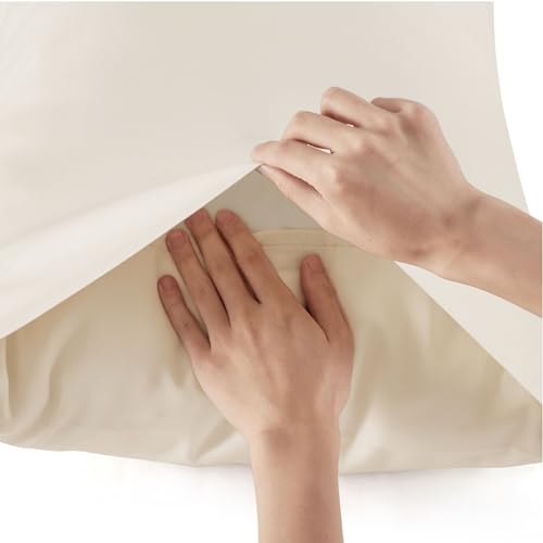 Bedsure Queen Sheet Set, Rayon Derived from Bamboo, Cooling Sheets, Breathable & Soft, Deep Pocket Up to 16", Hotel Luxury Silky Bedding for Hot Sleepers, Light Beige Bedsure