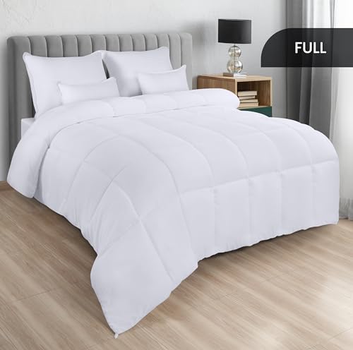 Utopia Bedding Comforters Full Size, All Season Duvet Insert, Down Alternative Box Stitched Bed Comforter with Corner Tabs, Machine Washable (White) Utopia Bedding