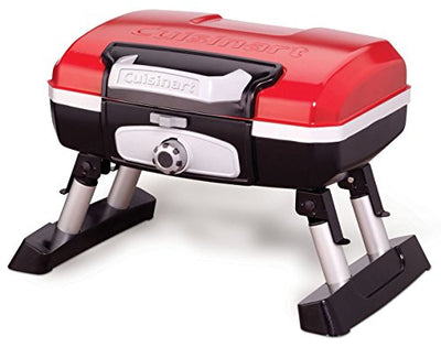 Cuisinart CGG-180T Petit Gourmet Portable Tabletop Propane Gas Grill, Red 17.6 x 18.6 x 11.8-Inch