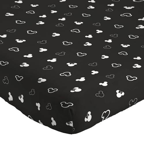 Jay Franco Kids Sheet Set with Fitted, Flat Sheets & Pillow Cover - Ultra-Soft Bedding with Pillowcase for Room Decor, Black - Mickey and Friends, 4 Piece King Jay Franco