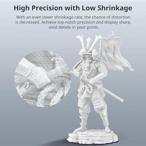 ANYCUBIC 3D Printer Resin, ABS-Like Resin Pro 2 with Enhanced Strength and Toughness, Performance far Superior to ABS-Like Resin, Low Odor, Wide Compatible for All Resin 3D Printers (White, 1kg) ANYCUBIC