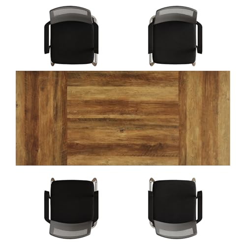 Tribesigns 5.3ft Conference Table for 4-6 People, Rectangular Conference Room Table with Sturdy Legs, Farmhouse Wooden Meeting Table for Office, Rustic Brown Tribesigns