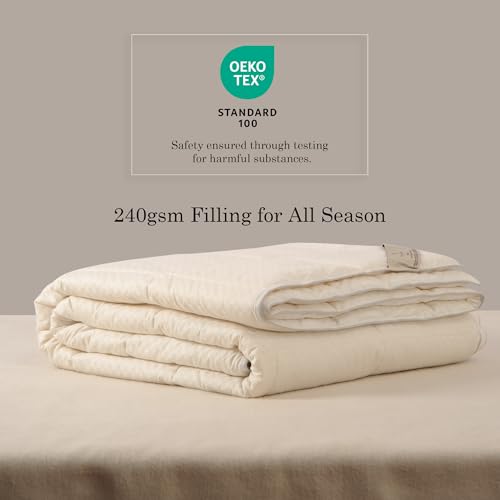 CUDDLE DREAMS Wool Comforter Duvet Insert, 100% Australian Wool Filling with Soft Noiseless Cotton Shell, Natural Warmth (Midweight for All Season, Queen) CUDDLE DREAMS