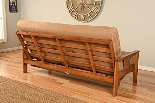 Kodiak Furniture Monterey Futon Set with Storage Drawers, with Barbados Base and Linen Charcoal Mattress Kodiak Furniture