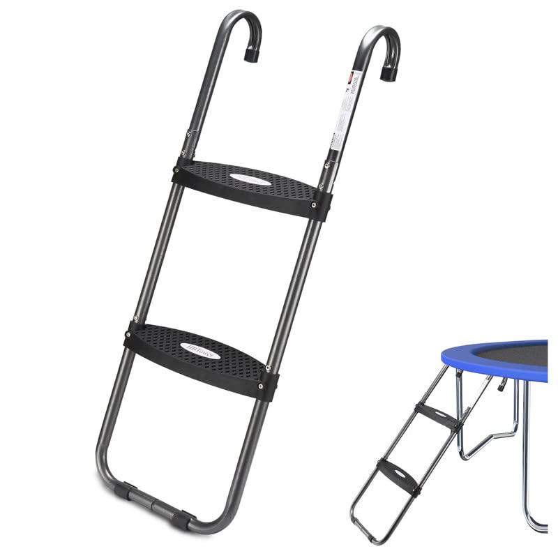 HBTower Trampoline Ladder with Horizontal and Wide Steps, Universal Hook, UV Treated Steel, 220 lbs Capacity Trampoline Accessories for Children Kids HBTower