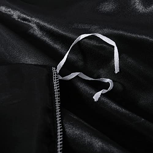 Ydtwnyq Chanyuan Black Silky Satin Duvet Cover Full Size Luxurious Smooth Silky Bedding Set Soft Microfiber Bedding Collection Cool 79"X90" Duvet Cover,2 Pillowcases Ydtwnyq
