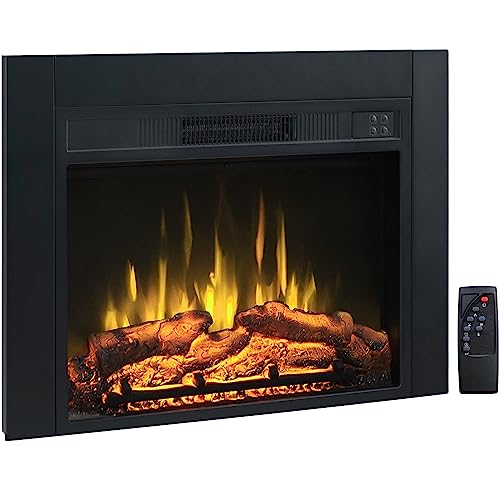 Efiretric® Adam Electric Fireplace Insert with Front Trim Kit, 23" W x 17" H (EF447) with Front Trim Kit, 1500W Heater, Remote Control and Timer EFIRETRIC