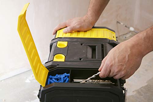 STANLEY 3 in 1 Rolling Work Centre Toolbox with Pull Handle, Detachable Toolbox with Portable Tote Tray, 1-70-326 STANLEY