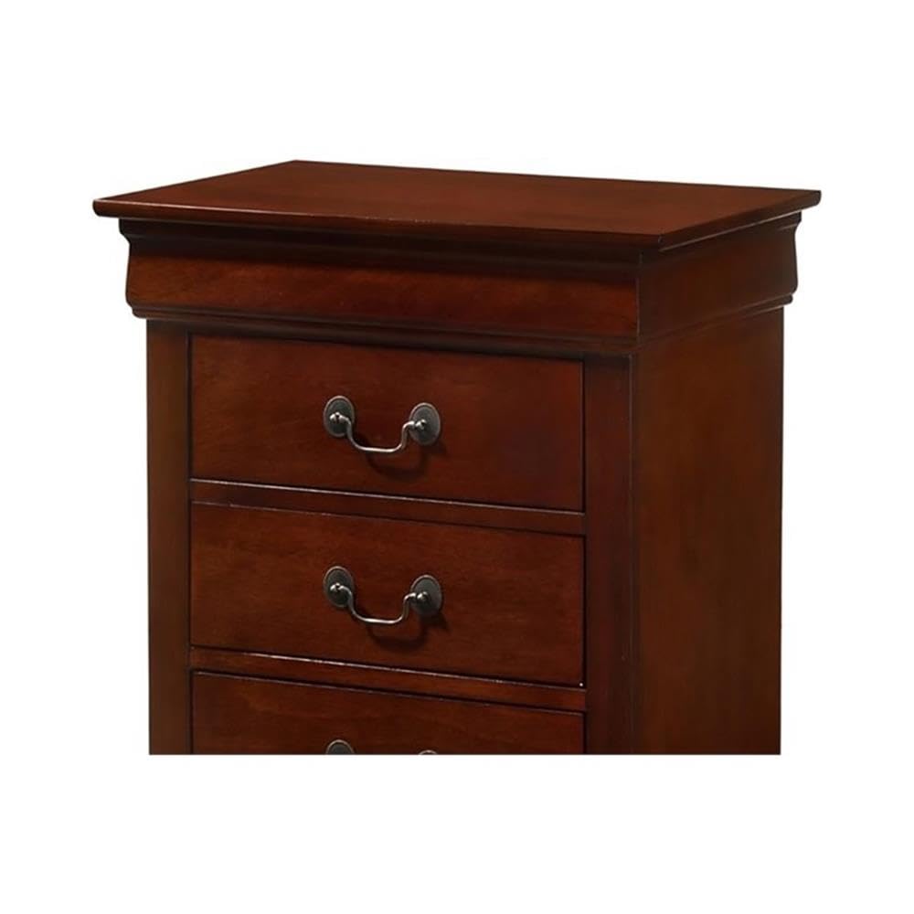Glory Furniture Louis Phillipe 3 Drawer Nightstand in Cherry Glory Furniture