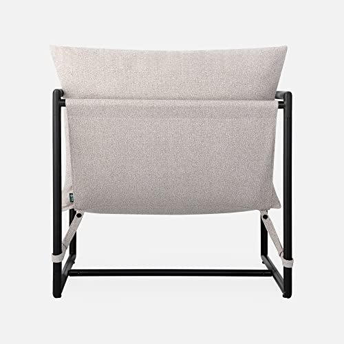 ZINUS Aidan Sling Accent Chair, Metal Framed Armchair with Shredded Foam Cushioning, Oatmeal Zinus