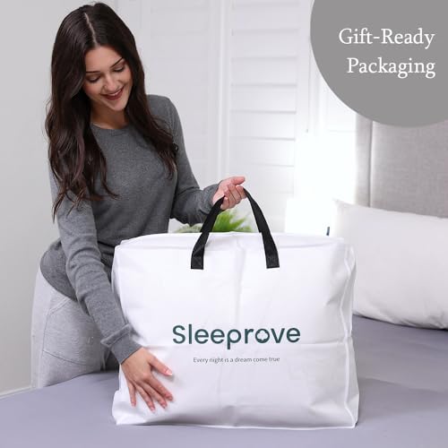 sleeprove King Size Down Comforter,All-Season Duvet Insert with 8 Loops,Noiseless Luxury Comforter,White,106x90 inches sleeprove
