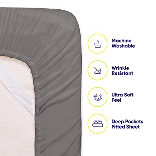 Twin Size Bed Sheets - 4 Piece 1500 Supreme Collection Fine Brushed Microfiber Deep Pocket Twin Sheet Set Bedding - 1 EXTRA PILLOW CASES, GREAT VALUE, Twin, Gray Sweet Home Collection