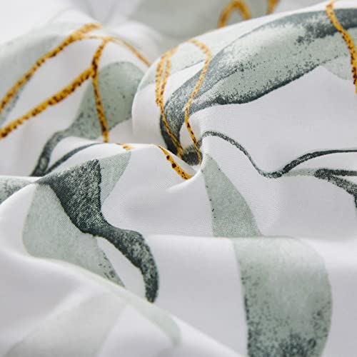 WONGS BEDDING Botanical Comforter Set Full, 7 Pieces Floral Reversible Bed in a Bag Green Leaves Bedding Set Soft Microfiber Full (1 Comforter,2 Pillowcase,2 Pillow Shams,1 Flat Sheet,1 Fitted Sheet) WONGS BEDDING