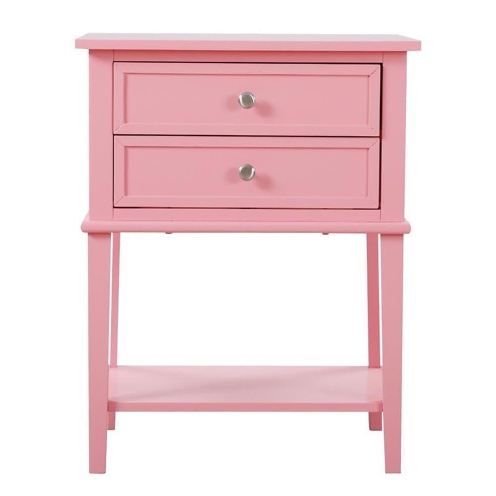 Glory Furniture Newton 2 Drawer Nightstand in Pink Glory Furniture