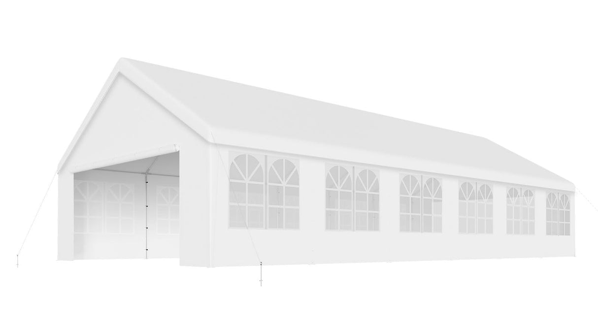 GarveeLife 20' x 40' Party Tent Heavy Duty Wedding Tent Outdoor Canopy Event Shelters Upgraded Galvanized Carport with Removable Sidewall Windows for Commercial, Parties, White GarveeLife