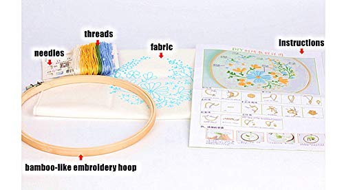 Awesocrafts Embroidery Kit, Squirrel, Animals Plants Flowers Full Range of Embroidery Starter Kits for Beginners Adults Kids DIY Handmade Easy Patterns (Squirrel)