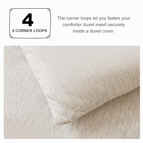 CozyLux King Size Comforter Set - 3 Pieces Beige Soft Luxury Cationic Dyeing Bedding Comforter for All Season, Breathable Lightweight Fluffy Boho Bed Sets with 1 Comforter and 2 Pillow Shams CozyLux