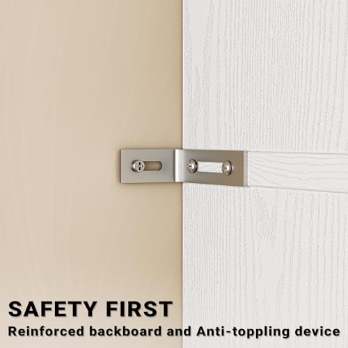 IRONCK Kitchen Pantry 72" Height, with 8 Hanging Shelves, 2 Drawers and Open Storage Cabinet, Freestanding Cupboard for Dining Room Living Room,Industrial White IRONCK