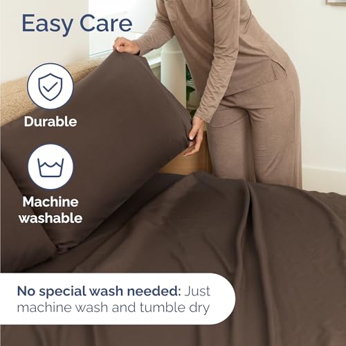 Twin Size 3 Piece Sheet Set - Comfy Breathable & Cooling Bed Sheets Set - Hotel Luxury Bedding for Women, Men, Kids, Teens, Boys & Girls - Deep Pockets, Ultra-Soft and Wrinkle Free - Oeko-Tex - Brown CGK Unlimited