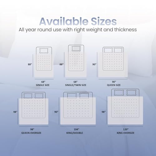 KHC Cotton Comforter White Down Alternative Duvet Insert 100% Percale Cotton, Quilted Fluffy 400GSM Comforter Lightweight All Season Durable Breathable Noiseless (WHITE, King/Cal.King(90"X104")) Kamas Home Collection