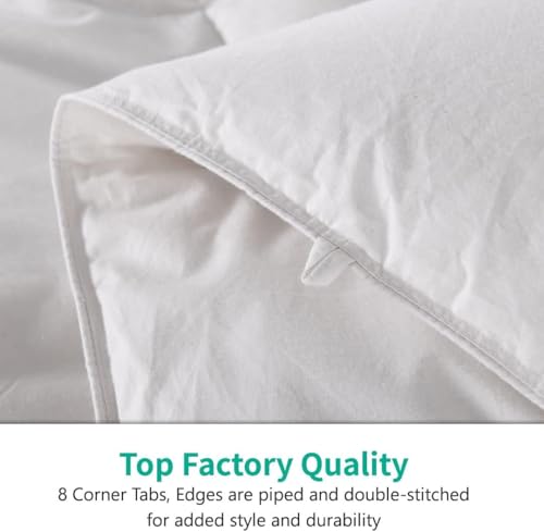 APSMILE Full Down Comforter, All Seasons Feather Duvet Insert with 100% Organic Cotton, High Fill-Power Medium Warm Hotel Comforter Insert, 82x86, Ivory White APSMILE