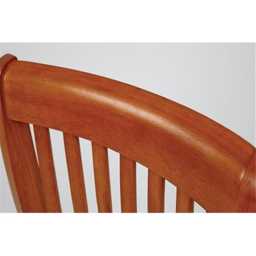 Pemberly Row Traditional Wood Armless Office Chair in Medium Brown Pemberly Row