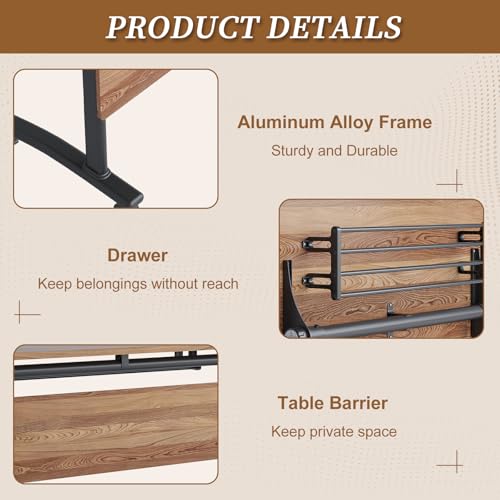 Folding Conference Room Table, Modern Conference Tables with Silent Wheels, Large Rectangular Mobile Training Tables for Office Classroom, Foldable Modular Boardroom Seminar Table (6pack L47.2in) JNMDLAKO