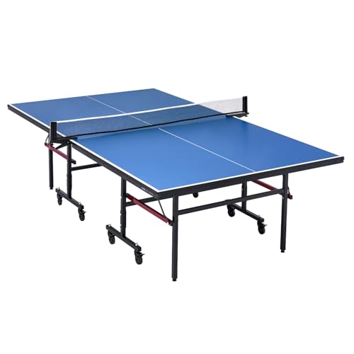 VEVOR Ping Pong Table, Professional Table Tennis Game, Indoor MDF Portable Table Tennis Table, Foldable Ping Pong Table with Quick Clamp Net and Lockable Wheel, 10 Minute Easy Assembly, 25mm Tabletops VEVOR