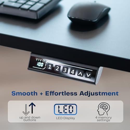 VIVO Electric 60 x 24 in Standing Desk, Memory Height Adjustment, 1B Series, Holds 220 lbs, One-Piece Light Wood Top, White Frame, DESK-KIT-1W6C VIVO